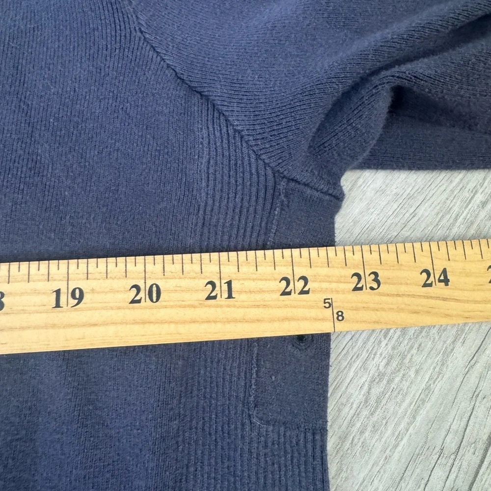 Polo Ralph Lauren Men’s XL Navy Cotton Blend Quarter Zip Sweater White‎ Pony